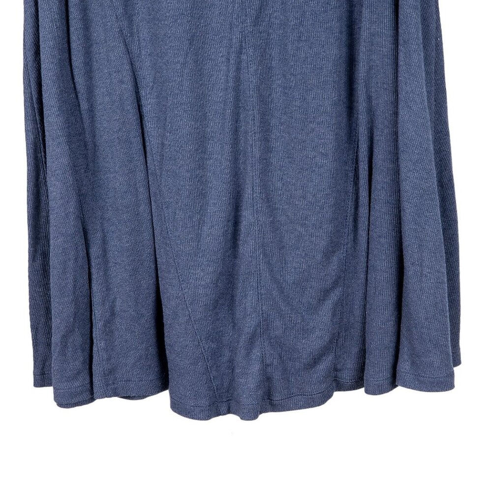 Thyme & Honey Swing Dress M Womens Long Sleeve Blue Ribbed Stretch Scoop Cotton - Picture 4 of 6